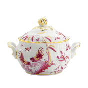 Ginori Oro Di Doccia Magenta Coffee Sugar Bowl w/ Cover - 10.5 oz.